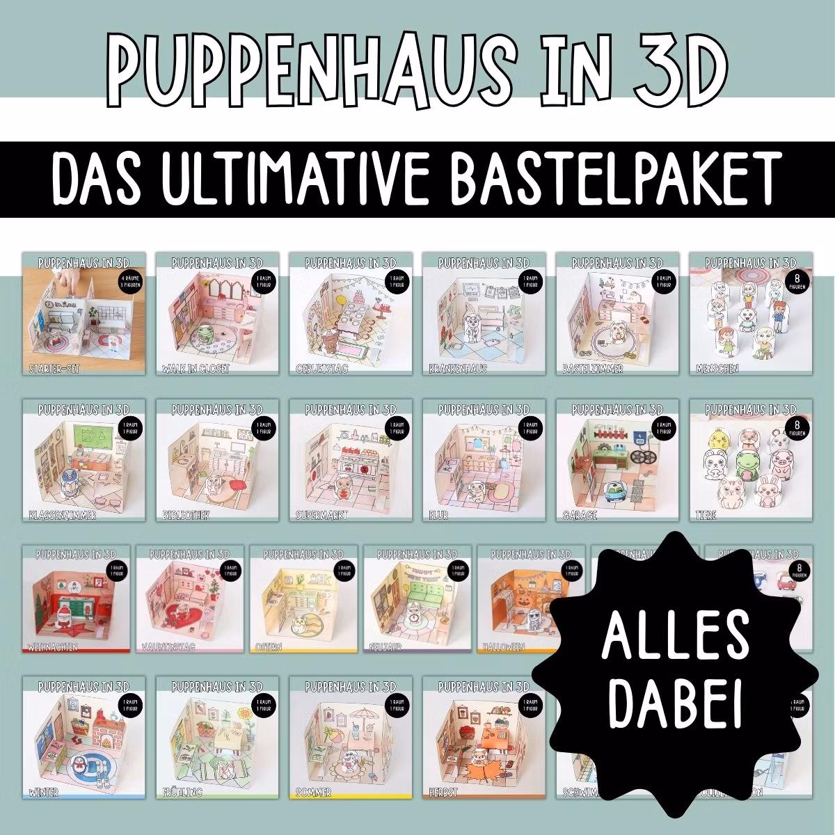 3D-Puppenhaus zum Basteln: Das ultimative Bastelpaket