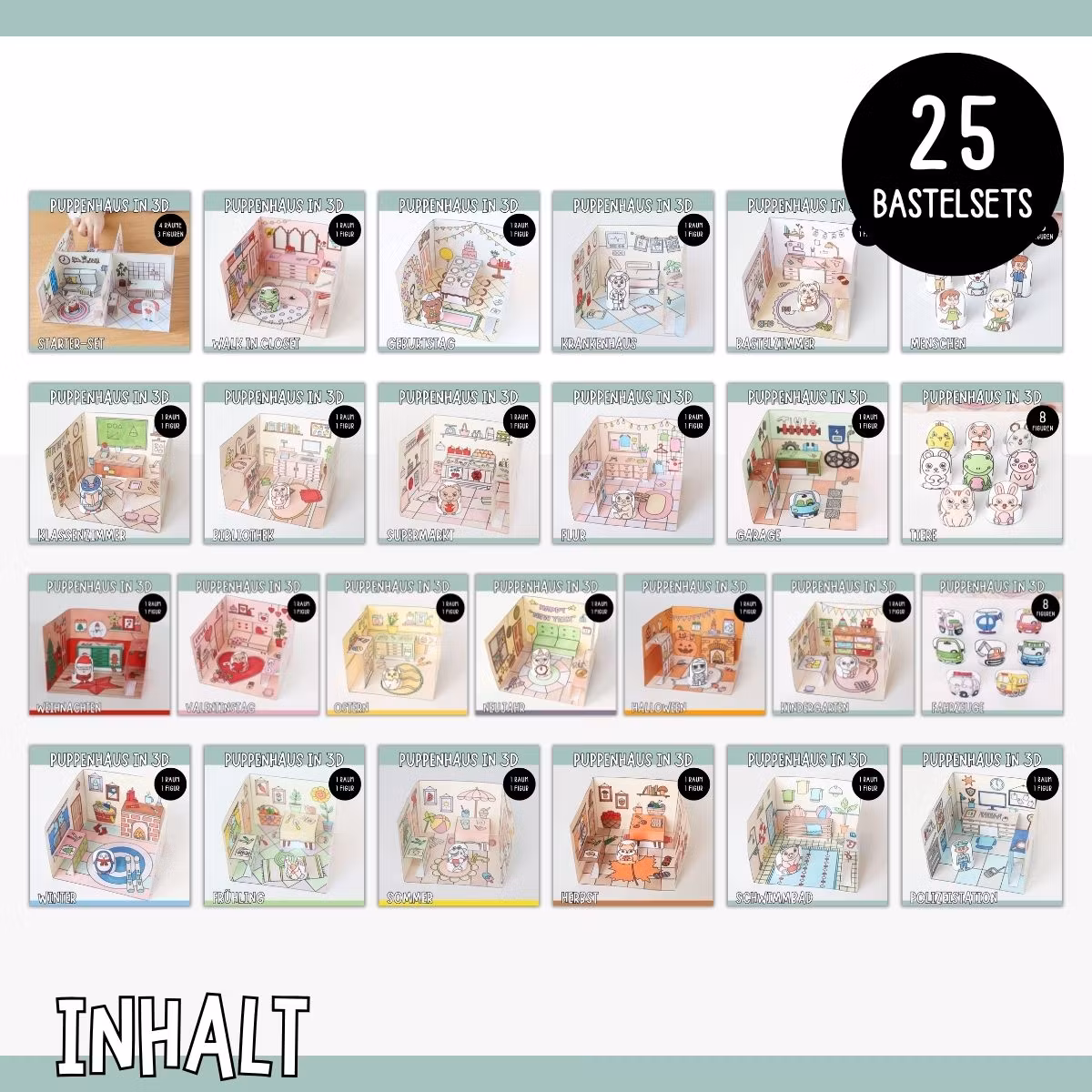 3D-Puppenhaus zum Basteln: Das ultimative Bastelpaket