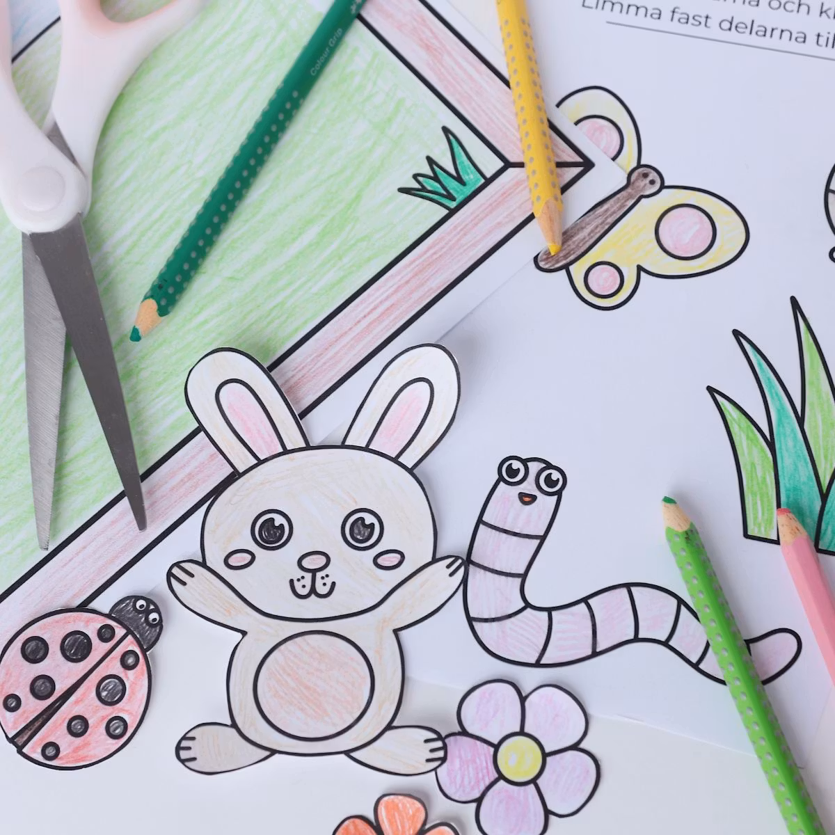 Frühlingsbasteln - Bastelvorlage zum Ausdrucken