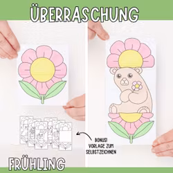 Frühlingsbasteln für Kinder - Aufklappbare Blumen