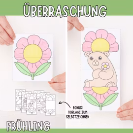 Frühlingsbasteln für Kinder - Aufklappbare Blumen