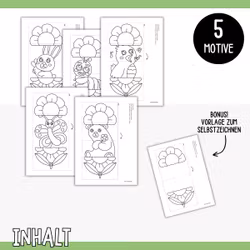 Frühlingsbasteln für Kinder - Aufklappbare Blumen