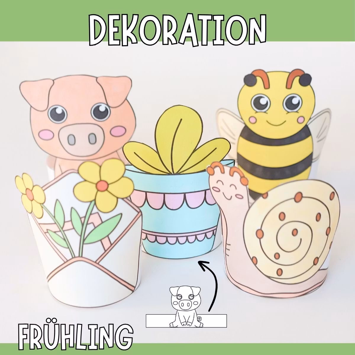 Frühlingsbasteln für Kinder - Dekorationen