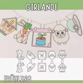 Frühlingsbasteln zum Ausdrucken - Girlande