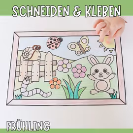 Frühlingsbasteln - Bastelvorlage zum Ausdrucken
