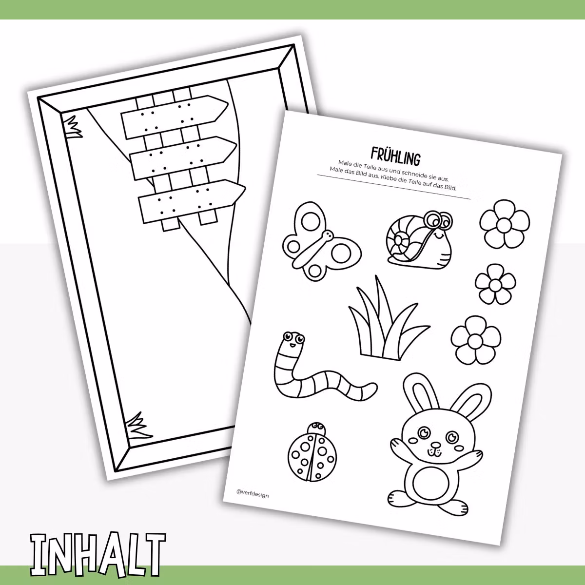Frühlingsbasteln - Bastelvorlage zum Ausdrucken