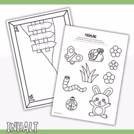 Frühlingsbasteln - Bastelvorlage zum Ausdrucken