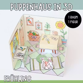 3D-Puppenhaus zum Basteln: Frühling