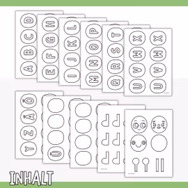 Namensschild basteln - Raupe zum Ausdrucken