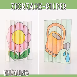 Frühlingsbasteln - Faltbilder (Agamograph) zum Ausdrucken