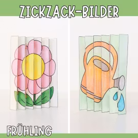 Frühlingsbasteln - Faltbilder (Agamograph) zum Ausdrucken