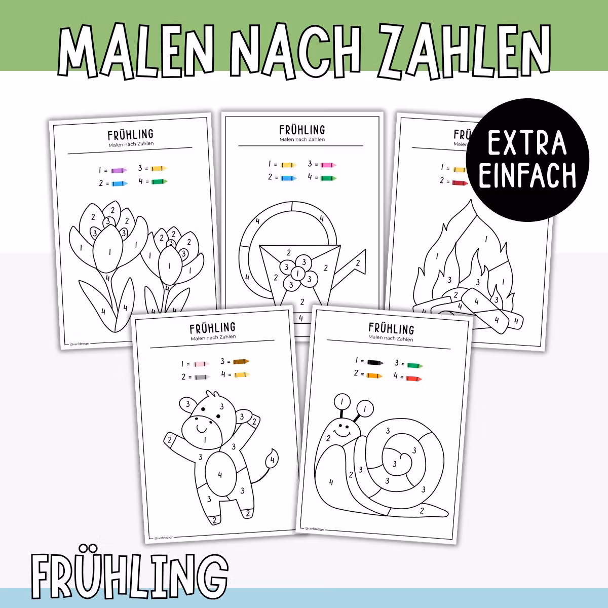 Malen nach Zahlen - Frühling (extra einfach)