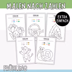 Malen nach Zahlen - Frühling (extra einfach)