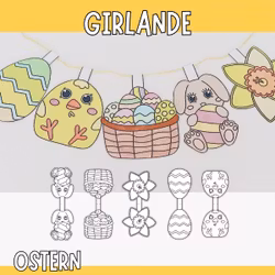 Osterbasteln zum Ausdrucken - Girlande
