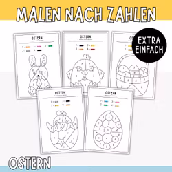 Malen nach Zahlen - Ostern (extra einfach)