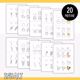 Ostermotive Schritt für Schritt zeichnen - 20 Vorlagen