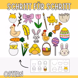 Ostermotive Schritt für Schritt zeichnen - 20 Vorlagen