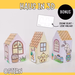 Osterbasteln - Häuser in 3D