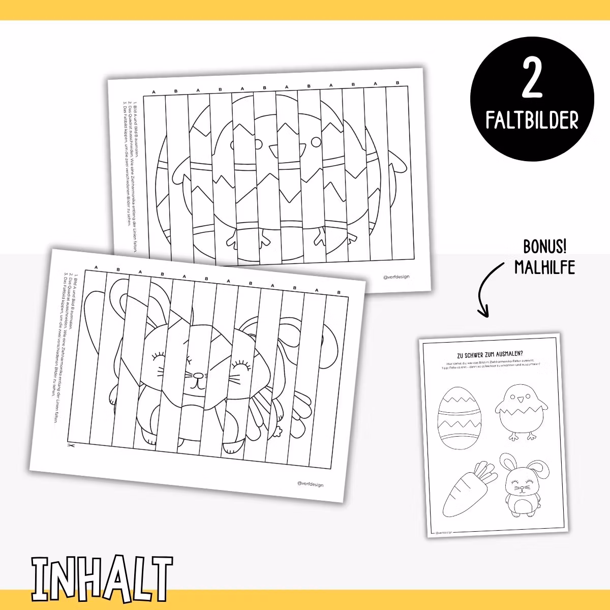 Osterbasteln - Faltbilder (Agamograph) zum Ausdrucken