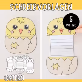 Schreibvorlagen zum Aufklappen - Osterbasteln