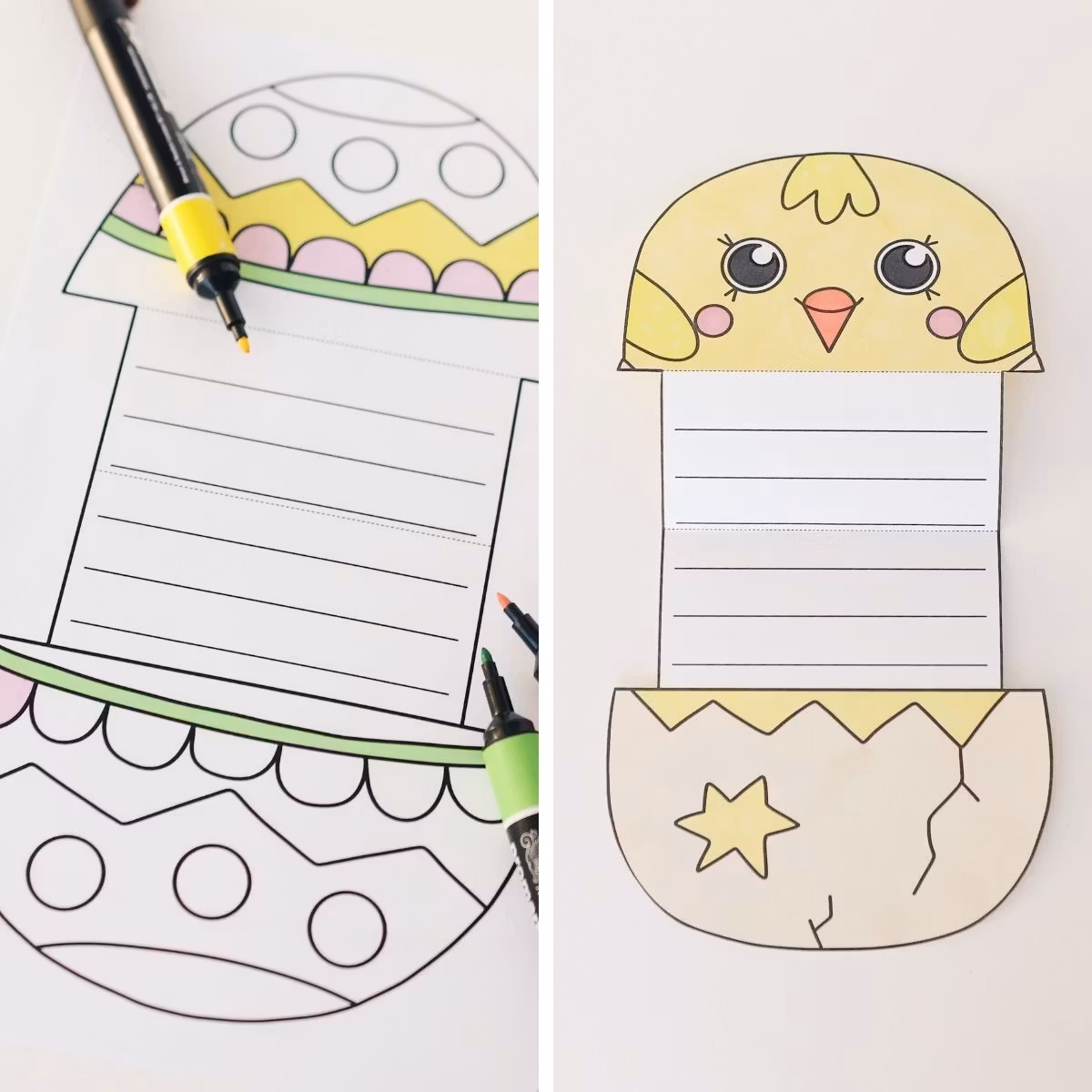 Schreibvorlagen zum Aufklappen - Osterbasteln