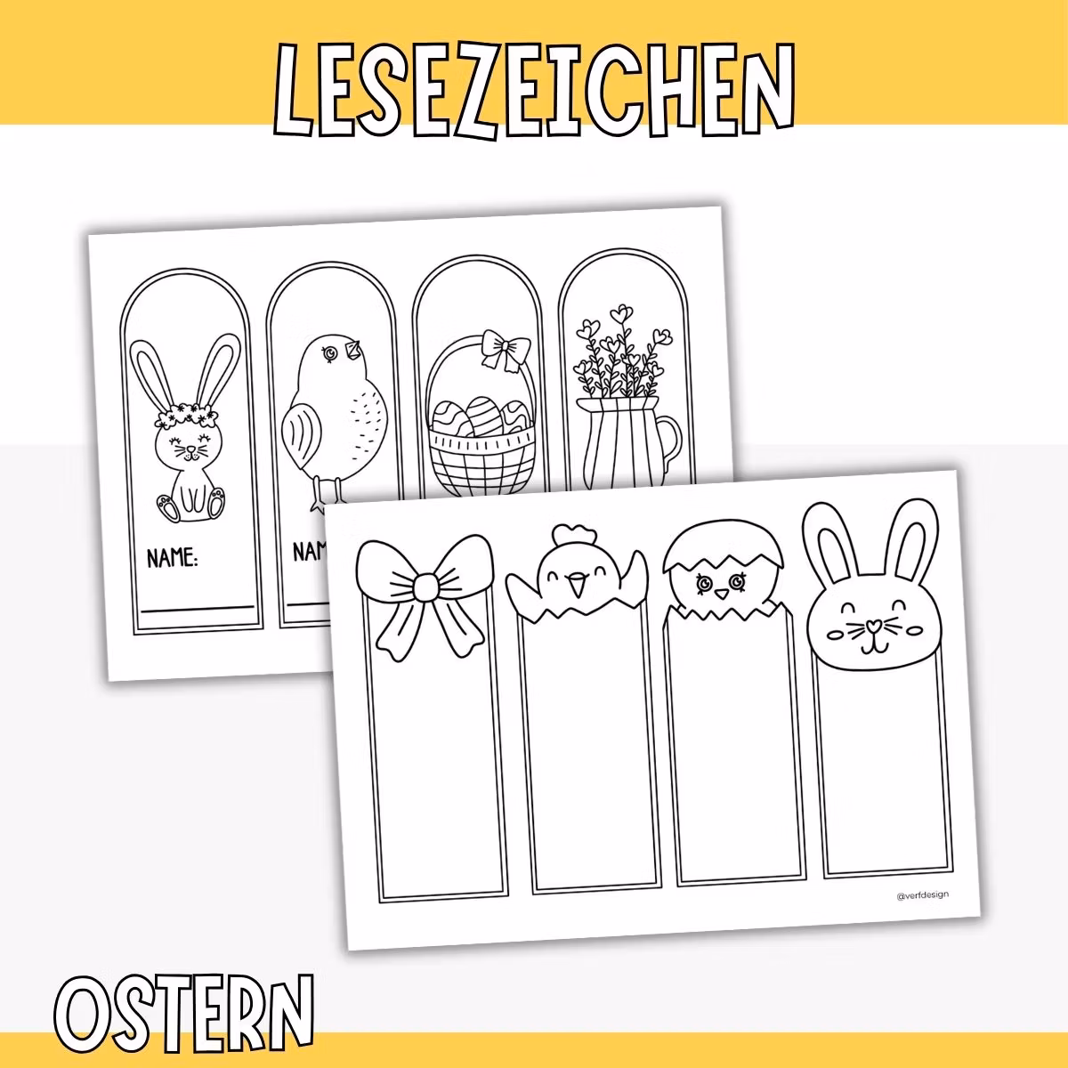 Osterbasteln - Lesezeichen zum Ausdrucken