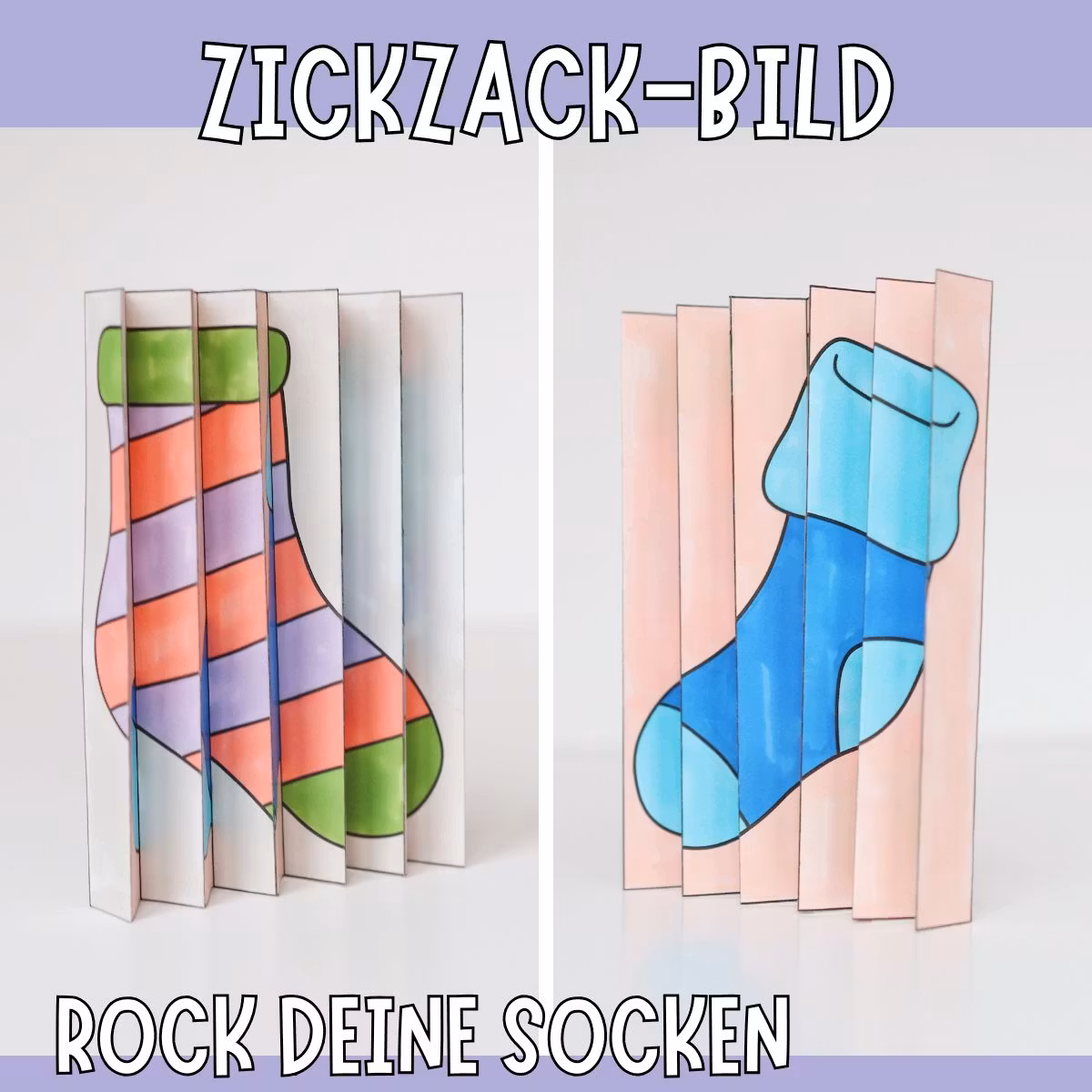 Rock deine Socken - Faltbild (Agamograph) zum Ausdrucken