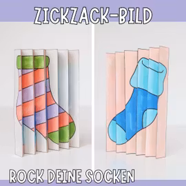 Rock deine Socken - Faltbild (Agamograph) zum Ausdrucken