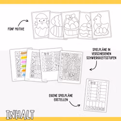 Ausmalen mit Würfel - Ostern