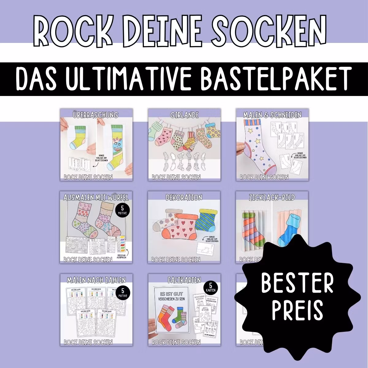 Rock deine Socken - Das ultimative Bastelpaket zum Ausdrucken