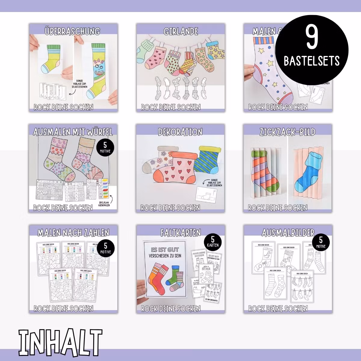 Rock deine Socken - Das ultimative Bastelpaket zum Ausdrucken