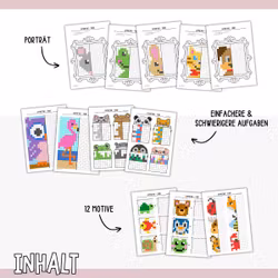 Symmetrie üben - Pixelbilder Tiere