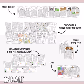 Hundertertafel - Übungen, Spiele und Pixelbilder - Tiere