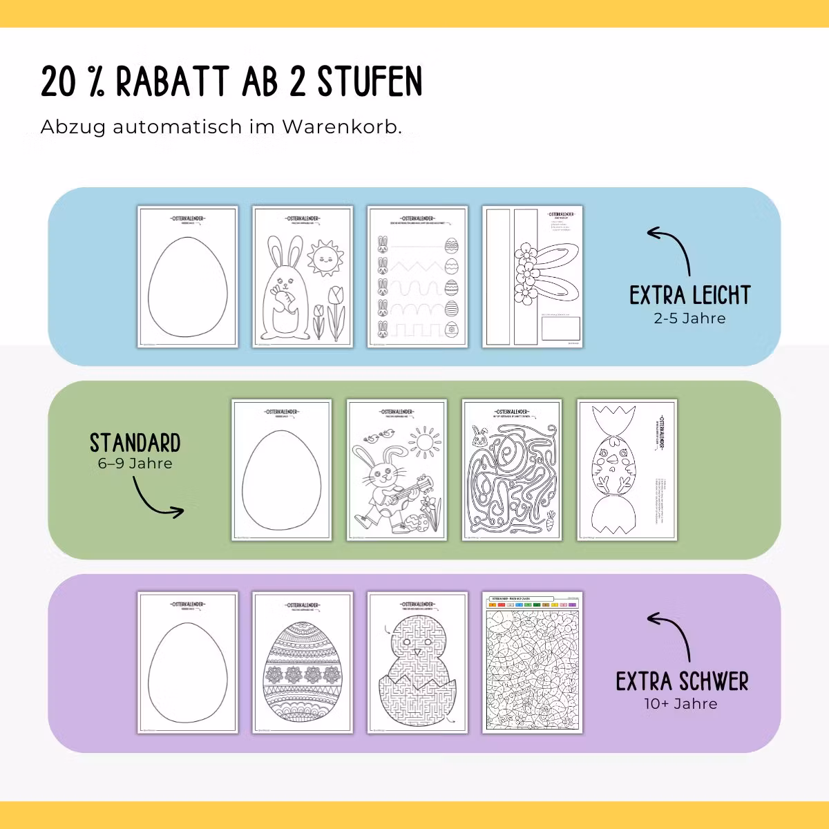 Osterkalender - Standard (8 Bastelvorlagen)