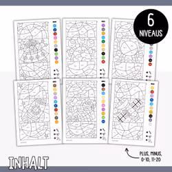 Malen nach Zahlen (Rechnen 0-20) - Weltraum