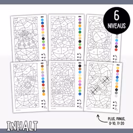 Malen nach Zahlen (Rechnen 0-20) - Weltraum