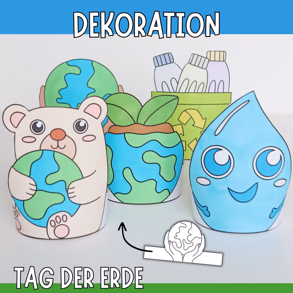 Basteln für Kinder - Tag der Erde Dekorationen