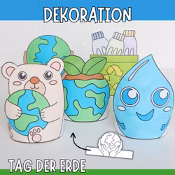 Basteln für Kinder - Tag der Erde Dekorationen