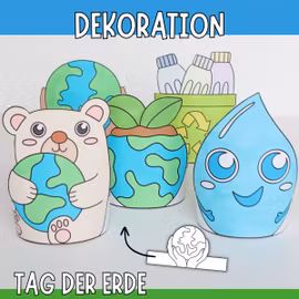 Basteln für Kinder - Tag der Erde Dekorationen
