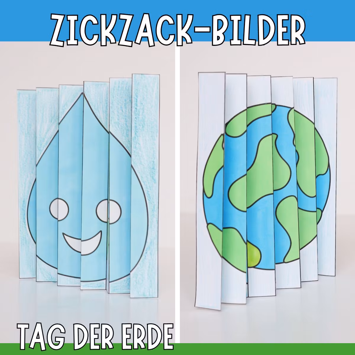 Faltbilder (Agamograph) basteln - Tag der Erde