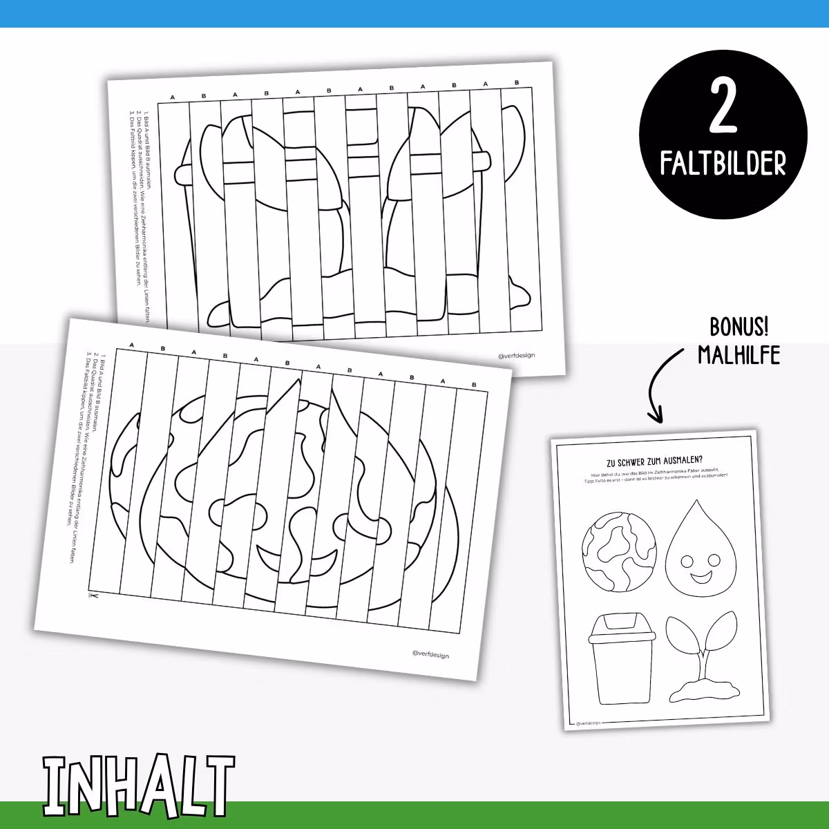 Faltbilder (Agamograph) basteln - Tag der Erde