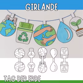 Basteln zum Tag der Erde - Girlande