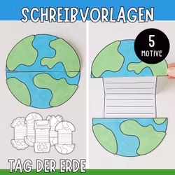 Schreibvorlagen zum Aufklappen - Tag der Erde