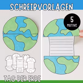 Schreibvorlagen zum Aufklappen - Tag der Erde