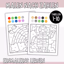 Malen nach Zahlen - Einmaleins (1×1 bis 10)
