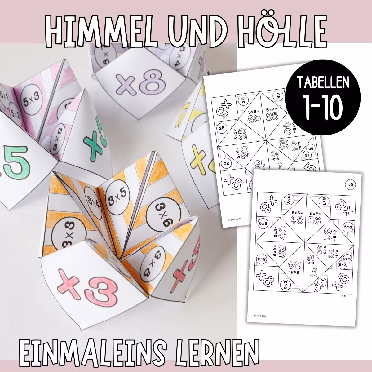 Einmaleins üben - Himmel-und-Hölle-Spiel (Multiplikation)