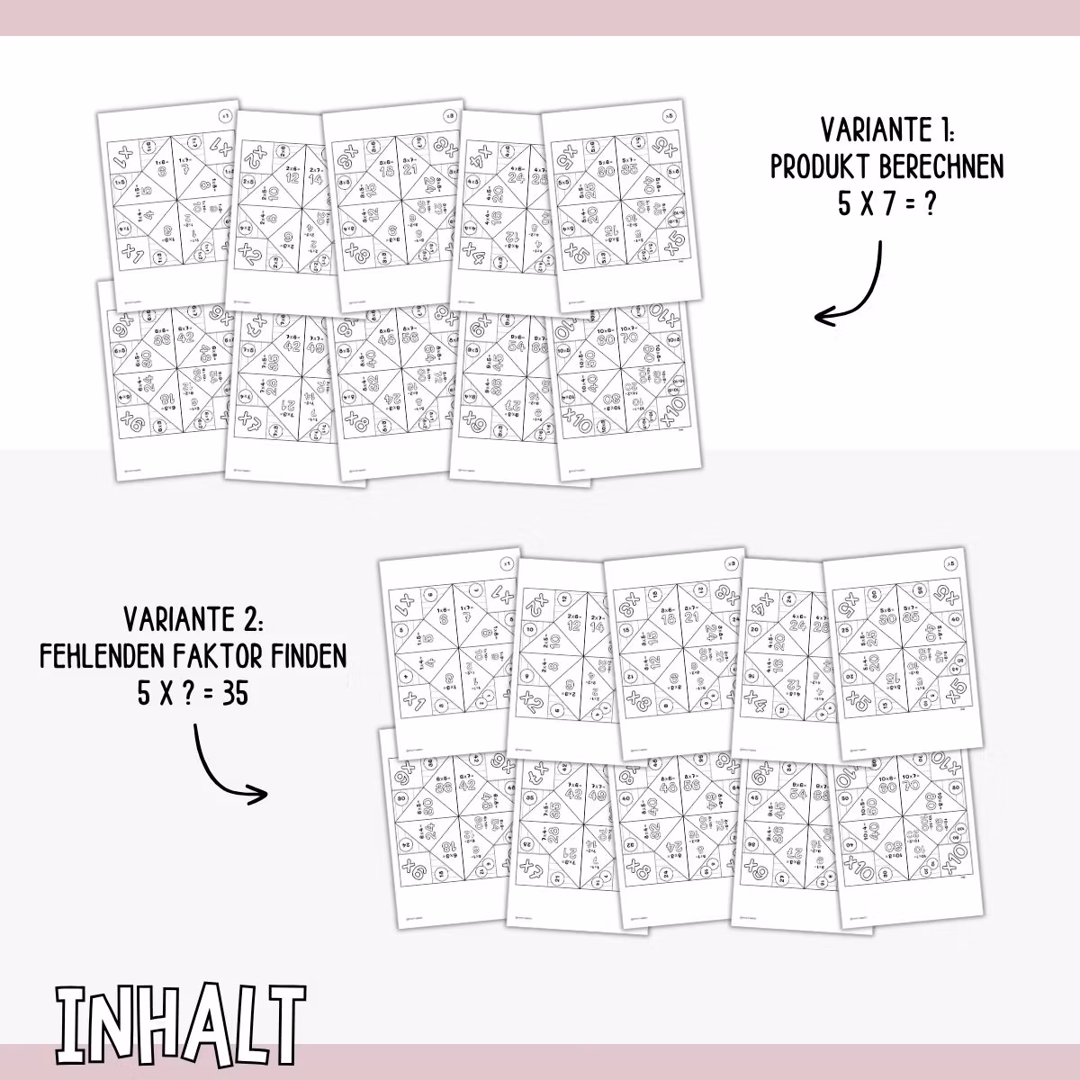 Einmaleins üben - Himmel-und-Hölle-Spiel (Multiplikation)