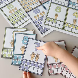 Kleine Zahlenposter 1-20 mit Fingern