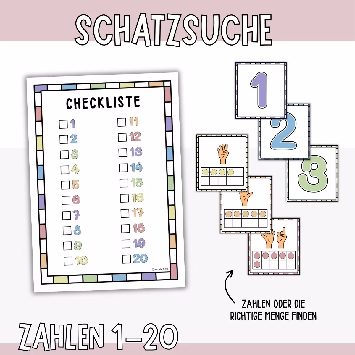 Schatzsuche - Zahlen 1-20