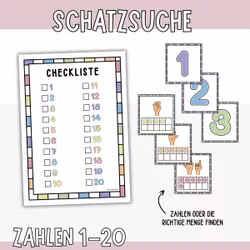Schatzsuche - Zahlen 1-20